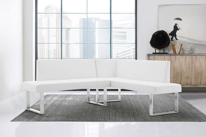 Armen Living - Amanda 3 Piece White Rectangular Dining Set - SETAMDI3WH veiw 7