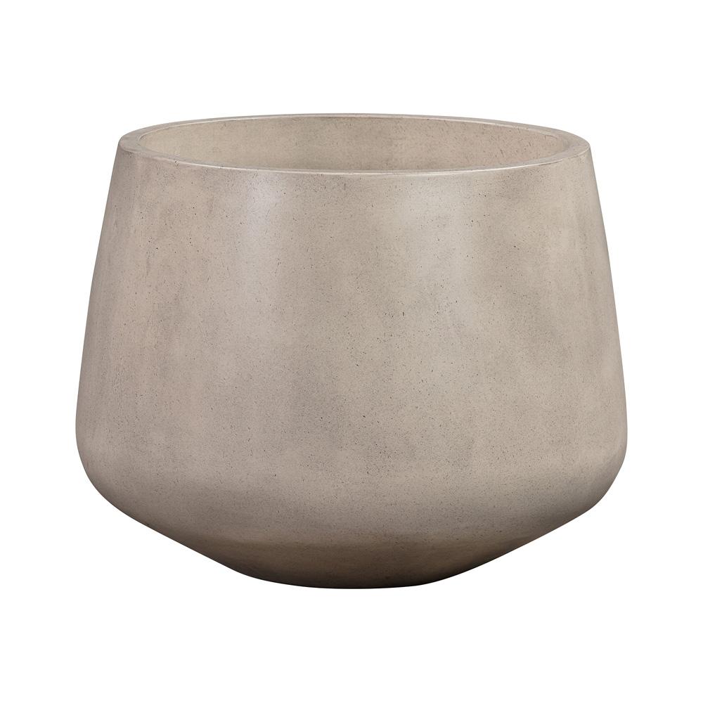 Armen Living - Amethyst Medium Round Lightweight White Concrete Indoor or Outdoor Planter in white - LCAWSMPLWH veiw 1