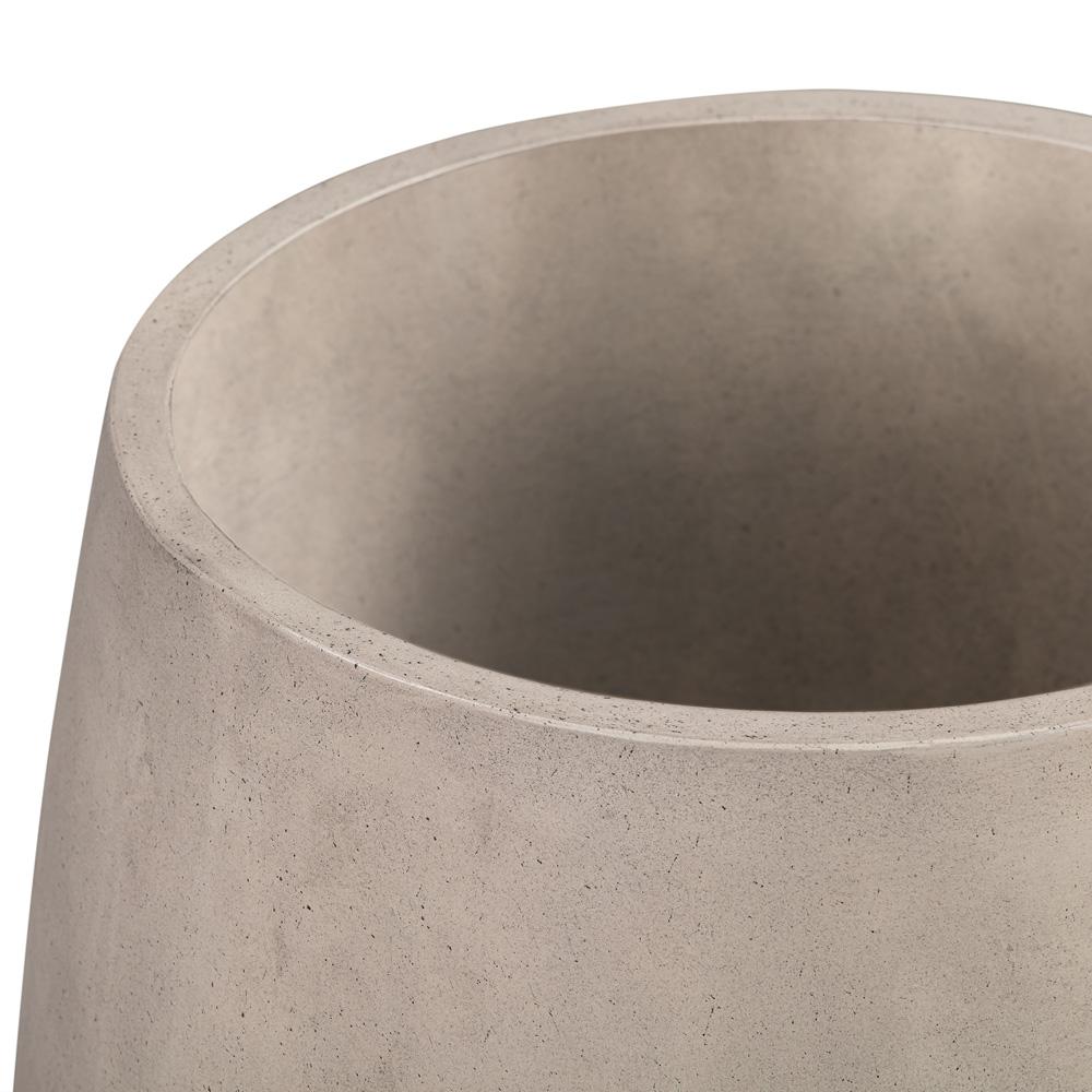 Armen Living - Amethyst Medium Round Lightweight White Concrete Indoor or Outdoor Planter in white - LCAWSMPLWH veiw 4