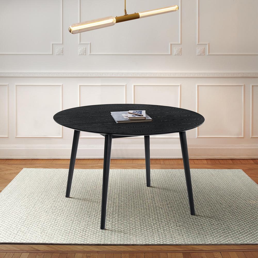 Armen Living - Arcadia 48in Round Dining Table in Black Wood - LCARDIBL48 veiw 6