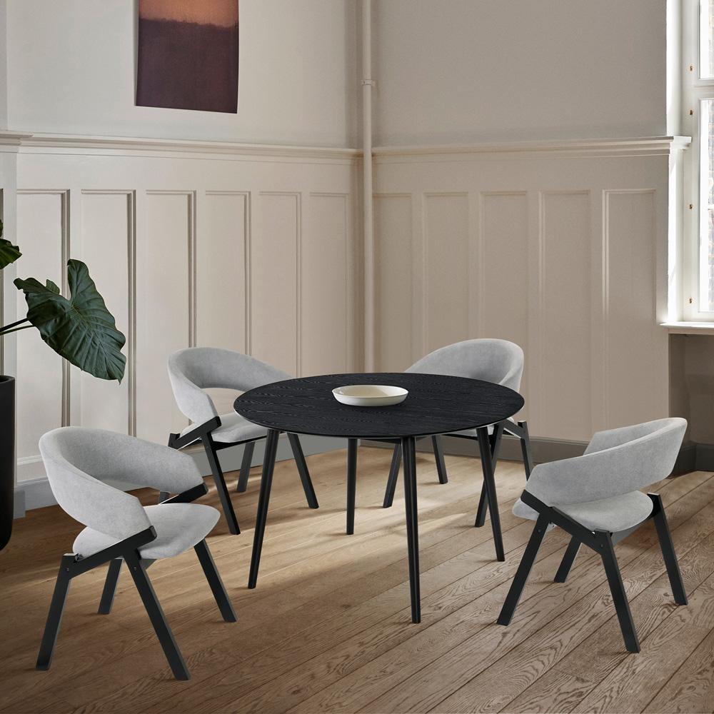 Armen Living Arcadia and Renzo 48in Round 5 Piece Dining Set - Thumbnail 3