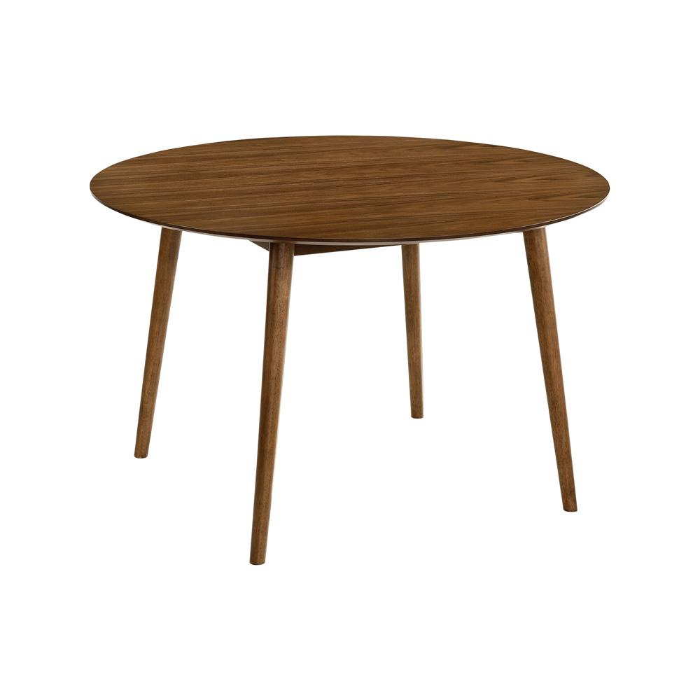Armen Living - Arcadia and Talulah 48in Round Grey and Walnut Wood 5 Piece Dining Set - SETARDI5TAGRWA48 veiw 2
