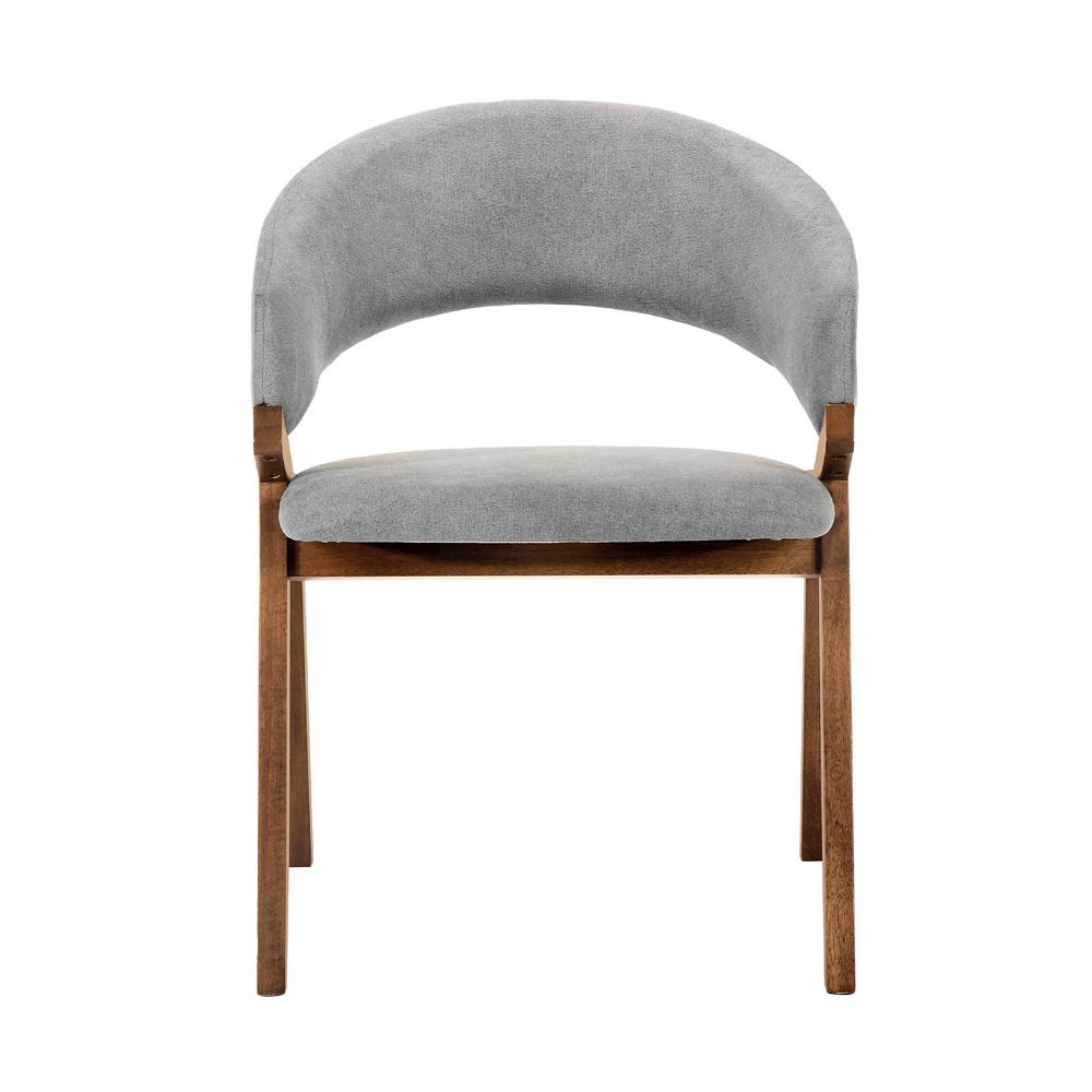 Armen Living - Arcadia and Talulah 48in Round Grey and Walnut Wood 5 Piece Dining Set - SETARDI5TAGRWA48 veiw 9