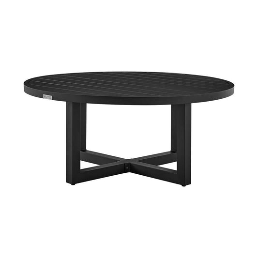 Armen Living - Argiope Outdoor Patio Round Coffee Table in Black Aluminum  - 840254332553 veiw 1