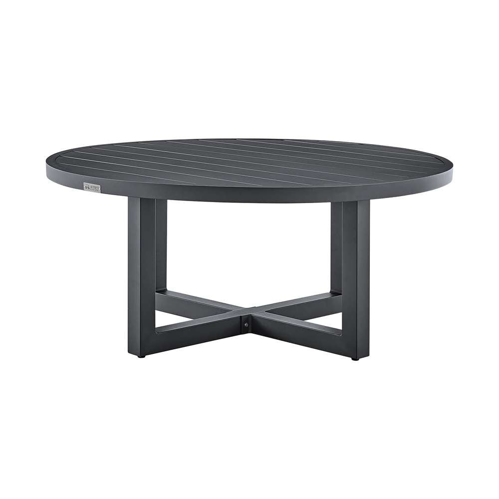 Armen Living - Argiope Outdoor Patio Round Coffee Table in Grey Aluminum  - 840254332560 veiw 1
