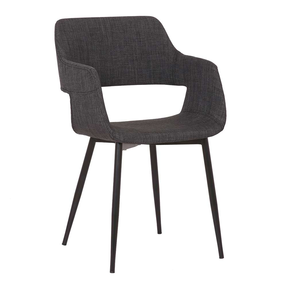 Armen Living - Ariana Mid-Century Charcoal Open Back Dining Accent Chair - LCARCHBLCH veiw 1