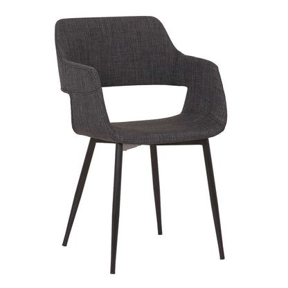 Armen Living - Ariana Mid-Century Charcoal Open Back Dining Accent Chair - LCARCHBLCH veiw 1