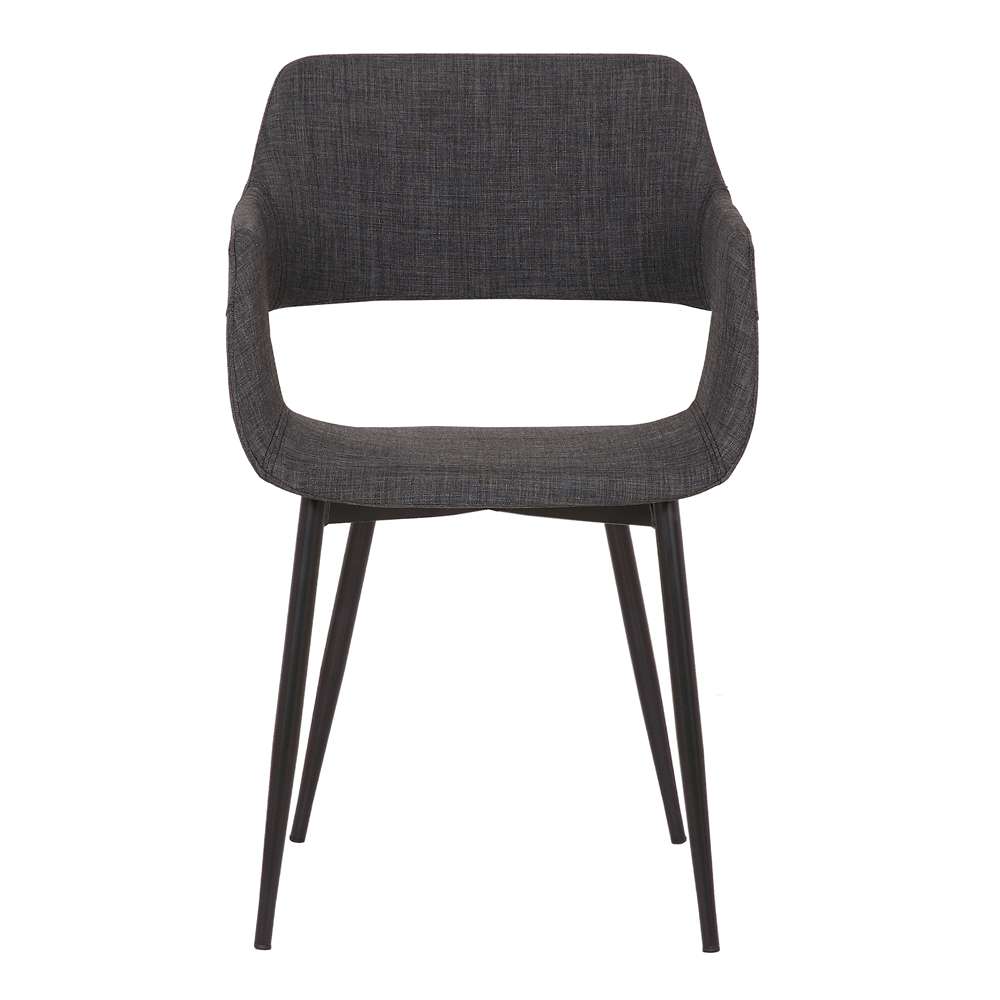Armen Living - Ariana Mid-Century Charcoal Open Back Dining Accent Chair - LCARCHBLCH veiw 2