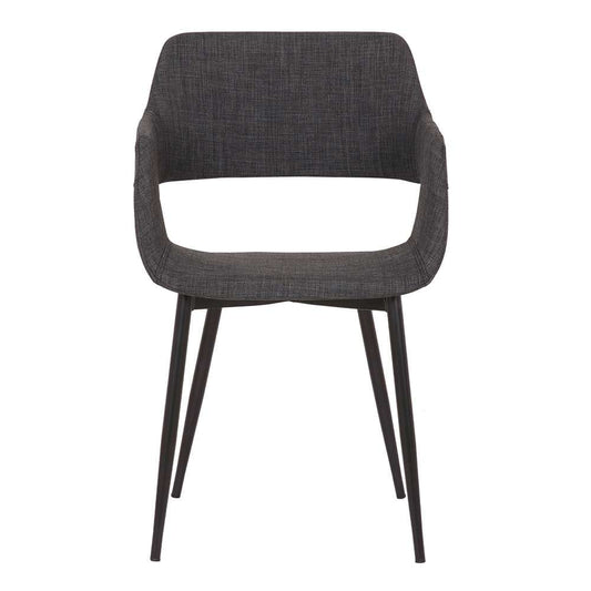 Armen Living - Ariana Mid-Century Charcoal Open Back Dining Accent Chair - LCARCHBLCH veiw 2
