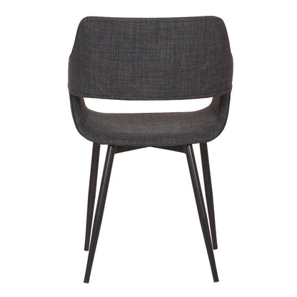 Armen Living - Ariana Mid-Century Charcoal Open Back Dining Accent Chair - LCARCHBLCH veiw 3