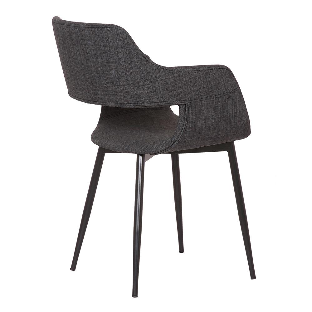 Armen Living - Ariana Mid-Century Charcoal Open Back Dining Accent Chair - LCARCHBLCH veiw 4