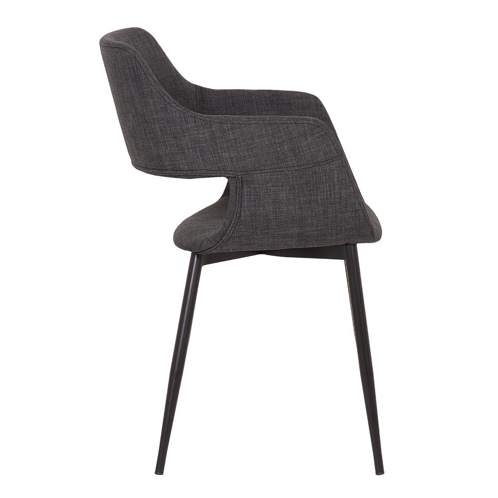 Armen Living - Ariana Mid-Century Charcoal Open Back Dining Accent Chair - LCARCHBLCH veiw 6