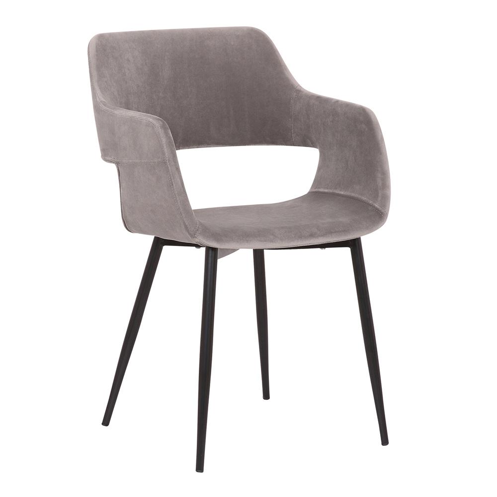 Armen Living - Ariana Mid-Century Gray Open Back Dining Accent Chair - LCARCHBLGR veiw 1