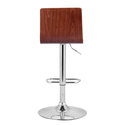 Armen Living - Aubrey Adjustable Height Swivel Cream Faux Leather and Chrome Bar Stool with Walnut Wood - LCAUBAWACR veiw 4