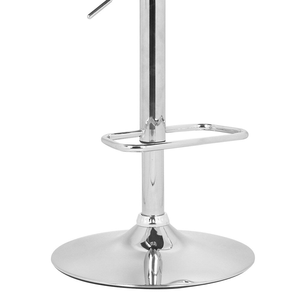 Armen Living - Aubrey Adjustable Height Swivel Cream Faux Leather and Chrome Bar Stool with Walnut Wood - LCAUBAWACR veiw 6