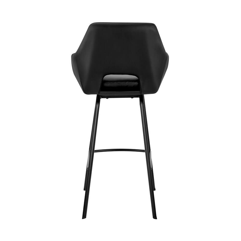 Armen Living - Aura Black Faux Leather and Black Metal Swivel 26in Counter Stool - LCAUBABLBL26 veiw 5