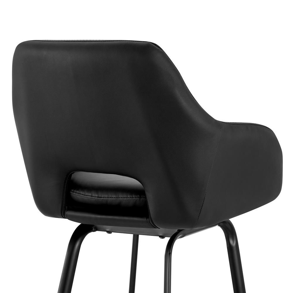 Armen Living - Aura Black Faux Leather and Black Metal Swivel 26in Counter Stool - LCAUBABLBL26 veiw 7