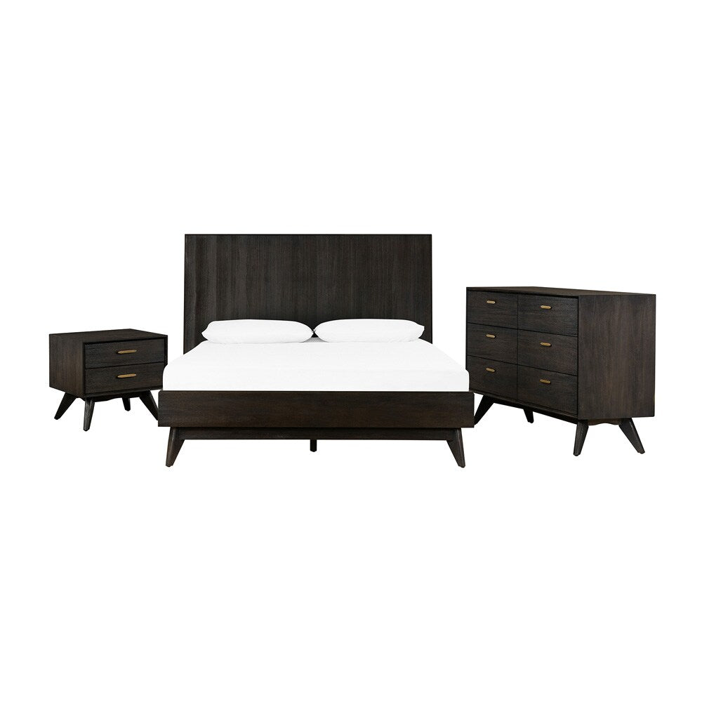 Armen Living - Baly 3 Piece Acacia King Loft Bed and Nightstands Bedroom Set - SETLFBDKG3A veiw 1