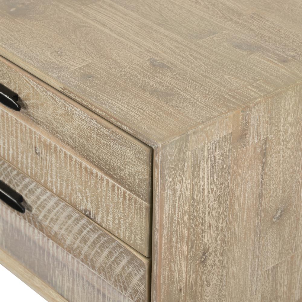 Armen Living - Baly 3 Piece Acacia King Platform Bed and Nightstands Bedroom Set - SETLFBDGRKG3A veiw 6