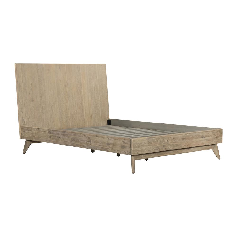 Armen Living - Baly 3 Piece Acacia Queen Platform Bed and Nightstands Bedroom Set - SETLFBDGRQN3A veiw 3
