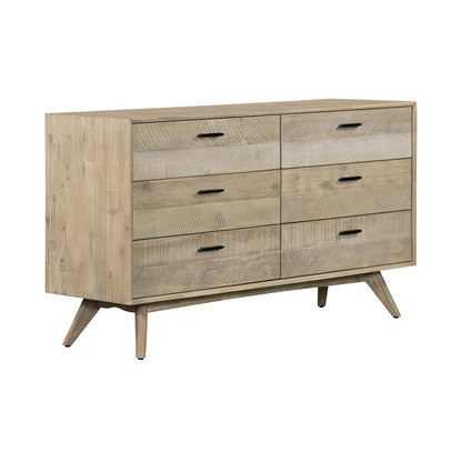 Armen Living - Baly 3 Piece Acacia Queen Platform Bed and Nightstands Bedroom Set - SETLFBDGRQN3A veiw 4