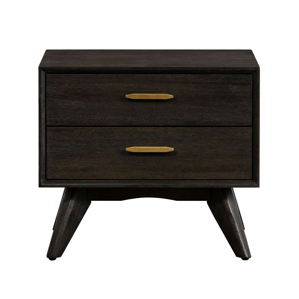 Armen Living - Baly Acacia Mid-Century 2 Drawer Night stand - LCLFLABR veiw 1