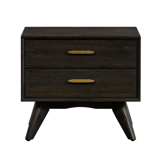 Armen Living - Baly Acacia Mid-Century 2 Drawer Night stand - LCLFLABR veiw 1