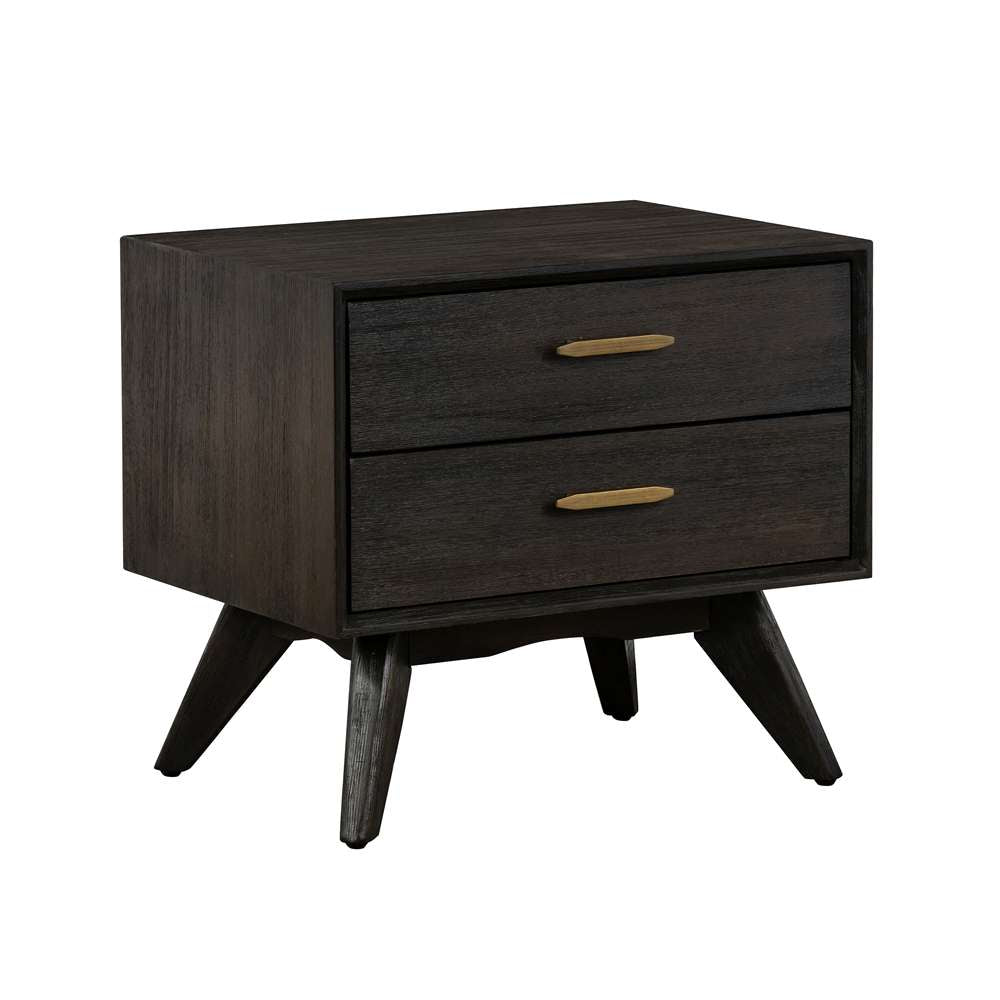 Armen Living - Baly Acacia Mid-Century 2 Drawer Night stand - LCLFLABR veiw 2
