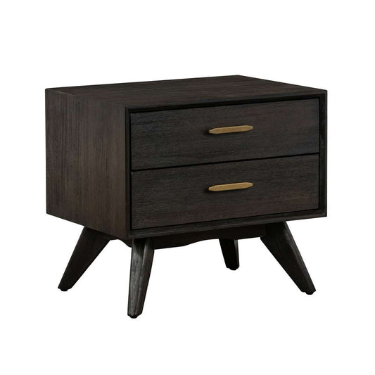 Armen Living - Baly Acacia Mid-Century 2 Drawer Night stand - LCLFLABR veiw 2