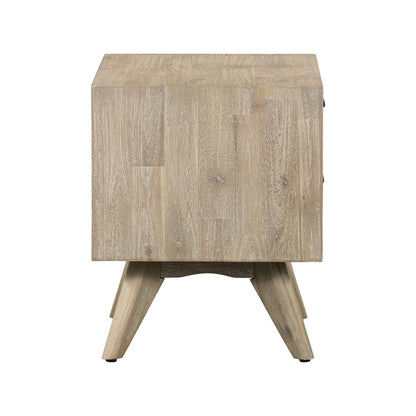 Armen Living - Baly Acacia Mid-Century Gray 2 Drawer Night stand - LCLFLAGR veiw 3