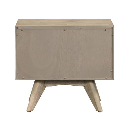 Armen Living - Baly Acacia Mid-Century Gray 2 Drawer Night stand - LCLFLAGR veiw 4