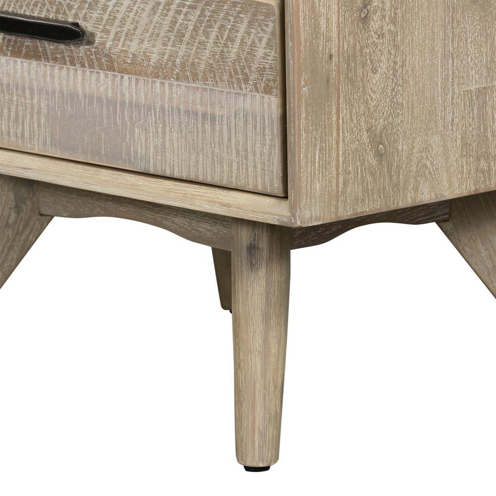 Armen Living - Baly Acacia Mid-Century Gray 2 Drawer Night stand - LCLFLAGR veiw 6