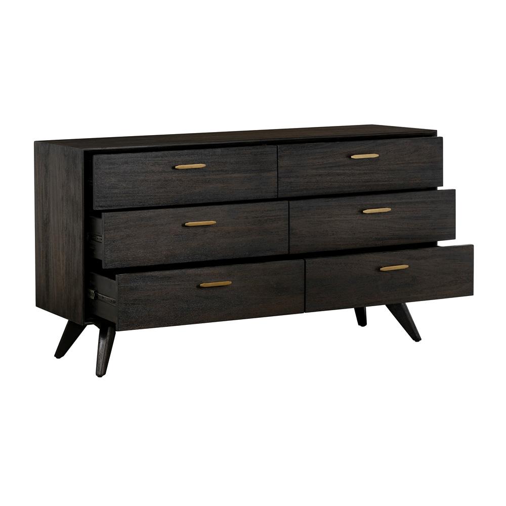 Armen Living - Baly Acacia Mid-Century 6 Drawer Dresser - LCLFDRBR veiw 3