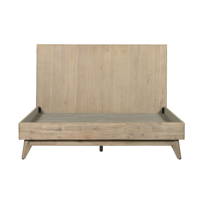 Armen Living - Baly Acacia Mid-Century Gray Sandblast Platform King Bed - LCLFBDGRKG veiw 2