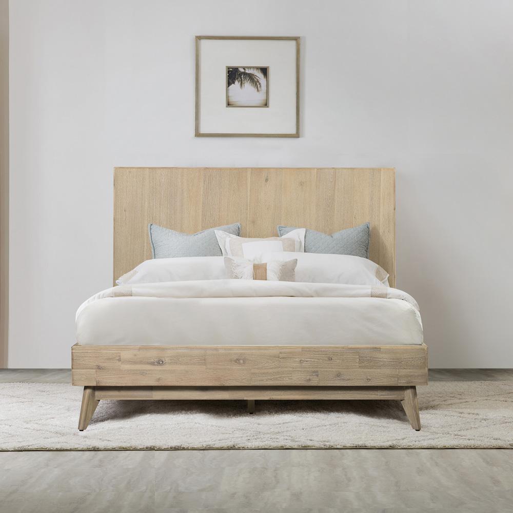 Armen Living Baly Acacia Mid-Century Platform King Bed