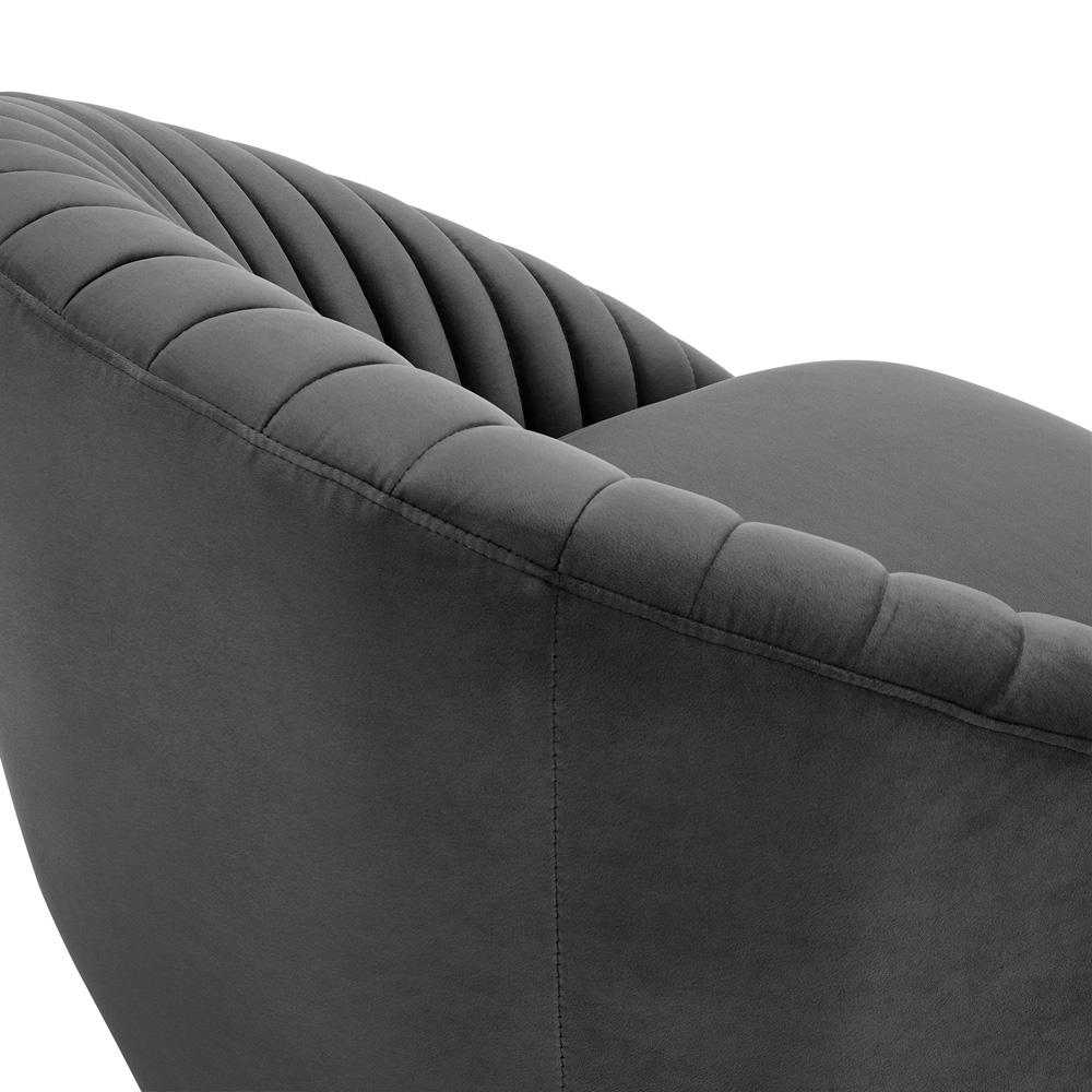 Armen Living - Bella Dark Gray Velvet Swivel Accent Chair with Black Base - LCBLCHGREY veiw 5