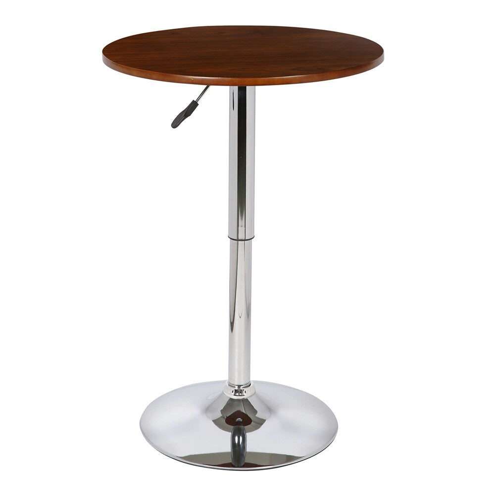 Armen Living - Bentley Adjustable Pub Table in Walnut Wood and Chrome finish - LCBEPUWA veiw 1