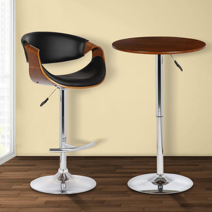 Armen Living - Bentley Adjustable Pub Table in Walnut Wood and Chrome finish - LCBEPUWA veiw 5