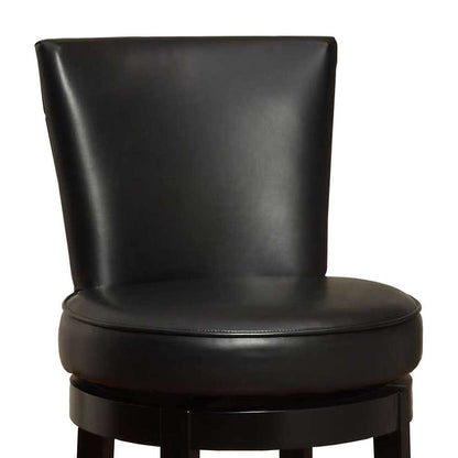 Armen Living - Boston 30in Bar Height Swivel Black Faux Leather and Black Wood Bar Stool - LC4044BABL30 veiw 2