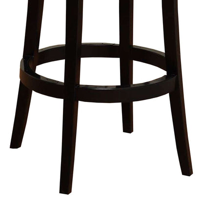 Armen Living - Boston 30in Bar Height Swivel Black Faux Leather and Black Wood Bar Stool - LC4044BABL30 veiw 3