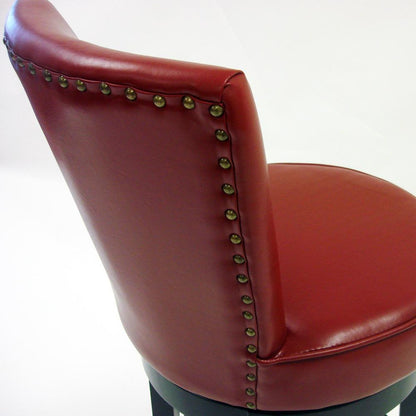 Armen Living - Boston 30in Bar Height Swivel Red Faux Leather and Black Wood Bar Stool - LC4044BARE30 veiw 2