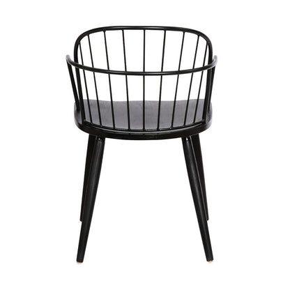 Armen Living - Bradley Steel Framed Side Chair in Black Powder Coated Finish and Black Brushed Wood - LCBDSIBLBL veiw 5