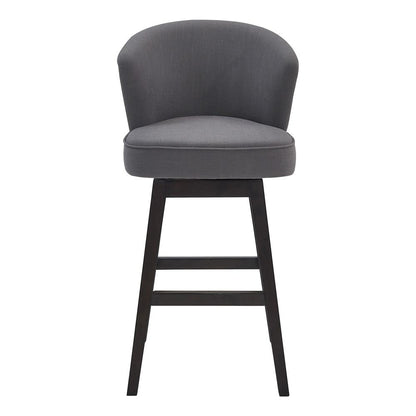 Armen Living - Brandy 30in Bar Height Swivel Grey Fabric and Espresso Wood Bar Stool - LCBDBAESGR30 veiw 2