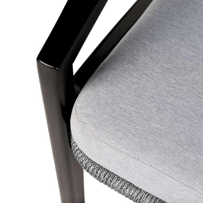 Armen Living - Brighton 4 Piece Outdoor Patio Seating Set in Dark Eucalyptus Wood with Grey Rope and White Cushions - 840254336100 veiw 8