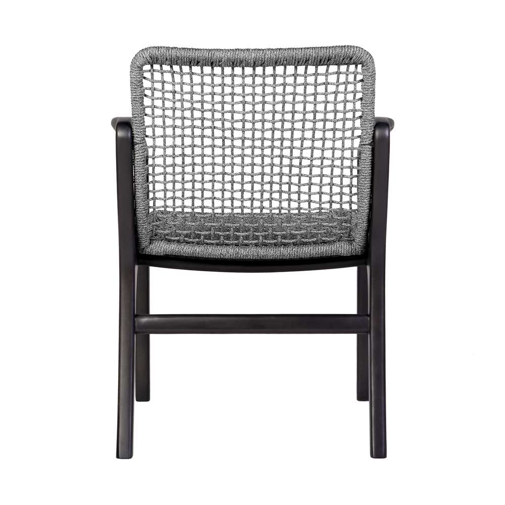 Armen Living - Brighton Outdoor Patio Dining Chair in Dark Eucalyptus Wood and Grey Rope - 840254332379 veiw 6