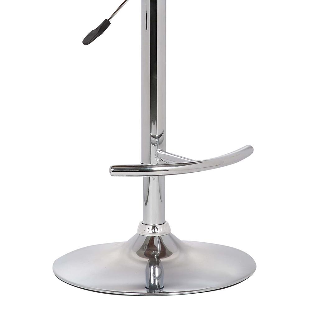 Armen Living - Butterfly Adjustable Height Swivel Black Faux Leather and Walnut Wood Bar Stool with Chrome Base  - LCBUBAWABL veiw 6