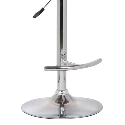 Armen Living - Butterfly Adjustable Height Swivel Black Faux Leather and Walnut Wood Bar Stool with Chrome Base  - LCBUBAWABL veiw 6
