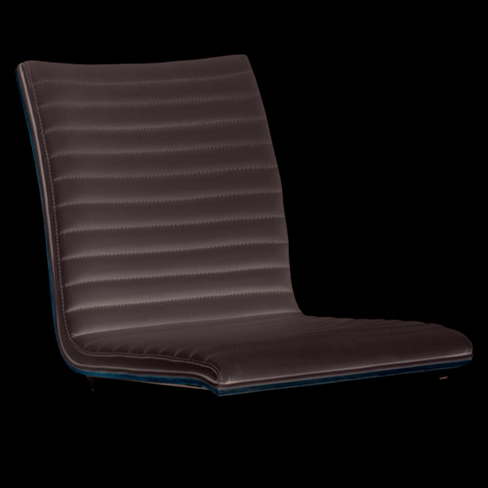 Armen Living - Cafe Brushed Stainless Steel Dining Chair in Gray Faux Leather with Walnut Back (Set of 2) - LCCACHGRB201 veiw 4