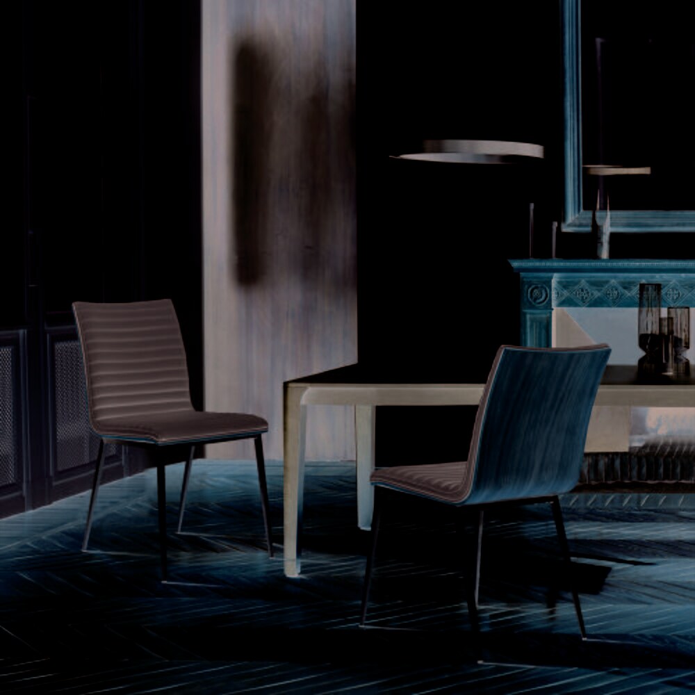 Armen Living - Cafe Brushed Stainless Steel Dining Chair in Gray Faux Leather with Walnut Back (Set of 2) - LCCACHGRB201 veiw 7