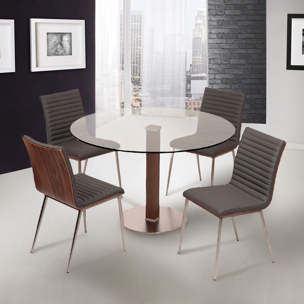 Armen Living Cafe Dining Chair in Faux Leather with Back - Thumbnail 5